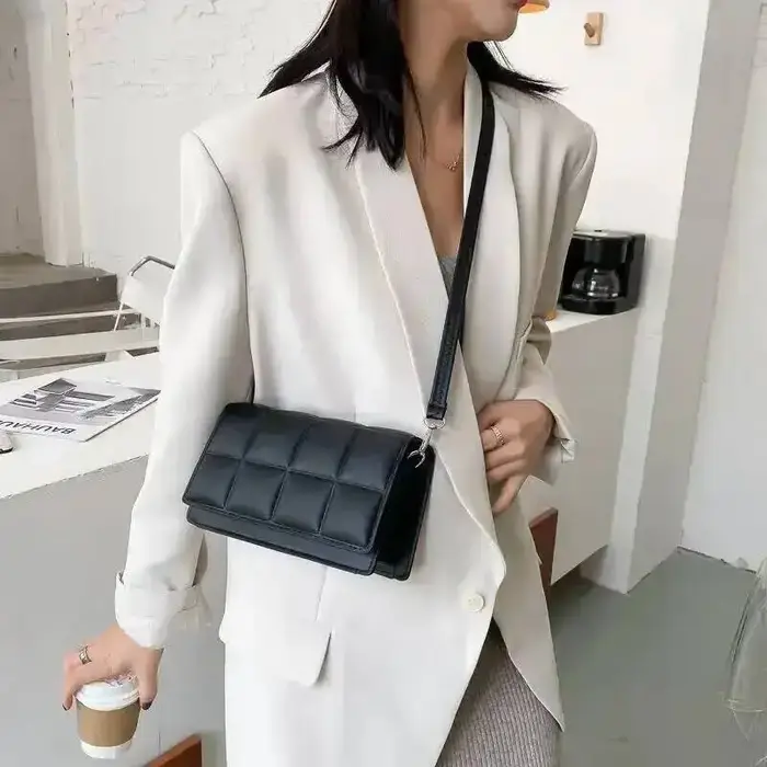 Sac bandoulière carré pour femme en cuir PU de luxe