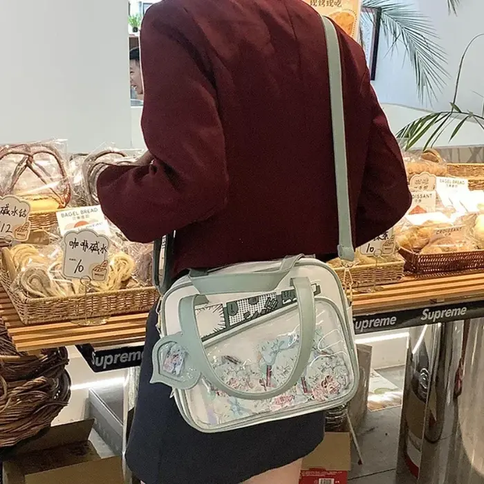 Y2K japonais Harajuku Ita sac pour femmes mignon sac à bandoulière filles Transparent Itabag sac