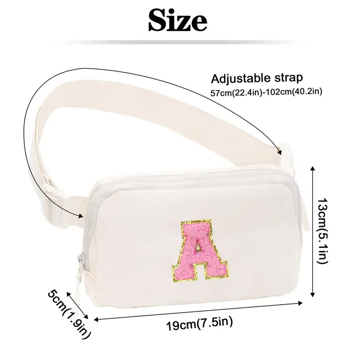 Sac banane initialisé, sac bandoulière pour filles