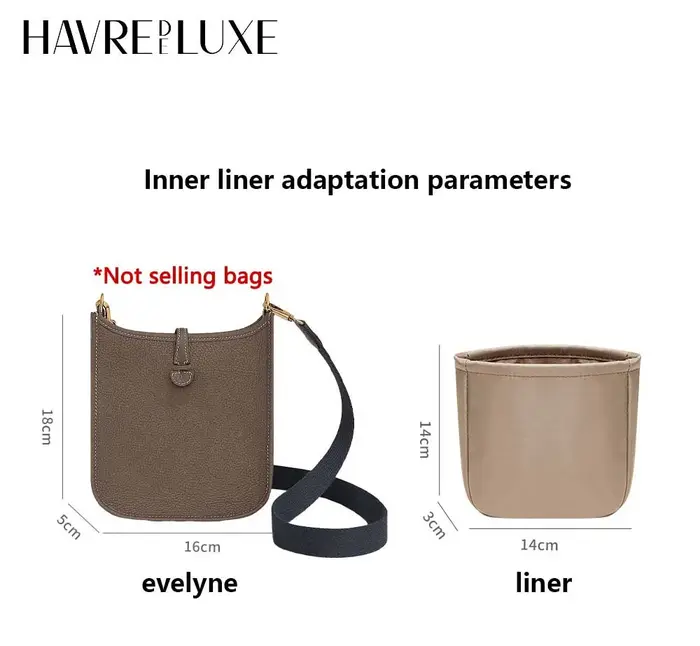 Insert organisateur de sac pour Evelyne 16 29 mini sac femme sac durable support sac accessoires