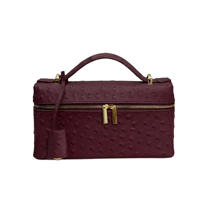 Rowone – petit sac à bandoulière en cuir véritable pour femmes, motif autruche, 23/27, sac à main de