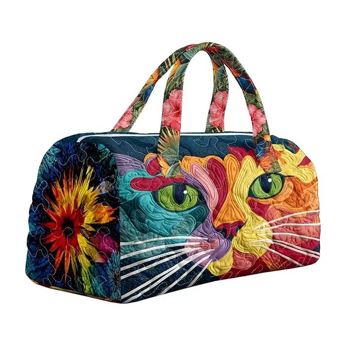 Sac de voyage matelassé à motif yeux de chat de dessin animé GF