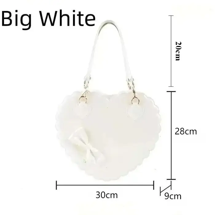 Sacs à main Lolita en forme de cœur en PU pour filles