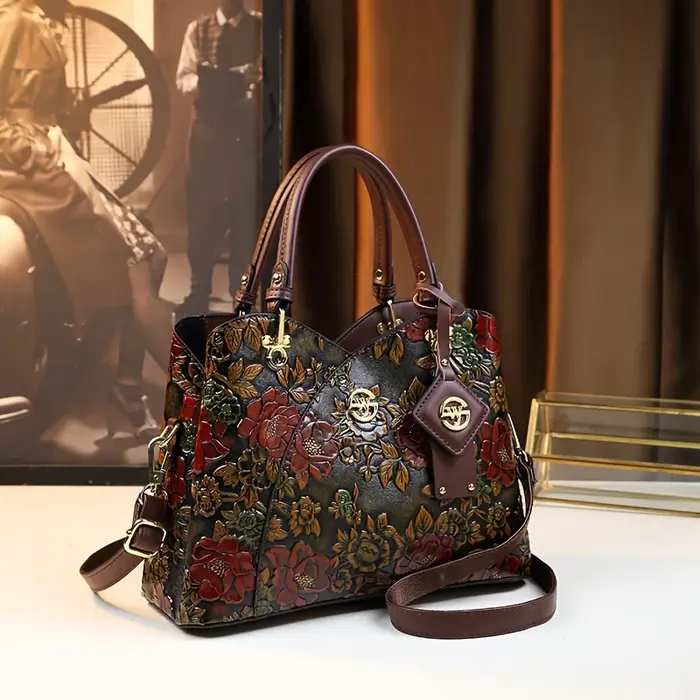 Sac à main à motif de fleurs Vintage