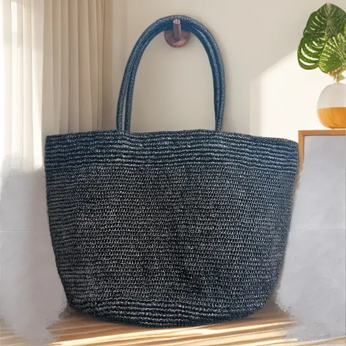 Sac fourre-tout tissé grande capacité en herbe Laffey pour femme