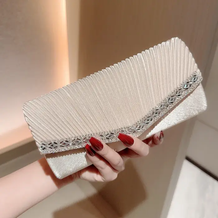 Femmes soirée pochettes élégant luxe femme argent/noir/blanc pochette de mariage sac à main fête sac