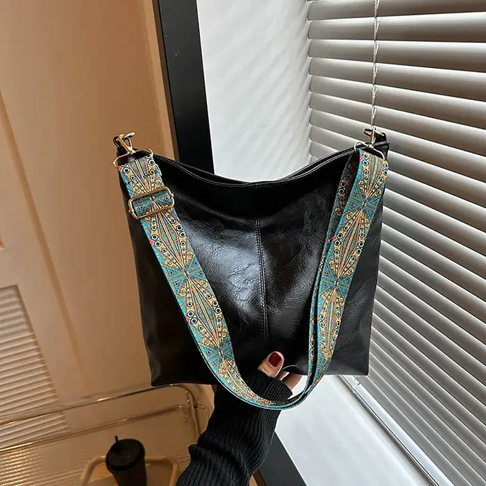 Sac à bandoulière solide vintage pour femme