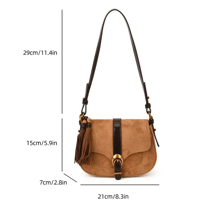 Mode de luxe femmes sac à bandoulière petits sacs de selle en demi-cercle Vintage Faux daim