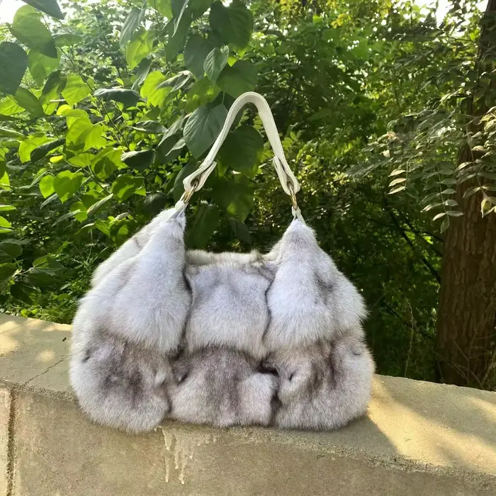 Sac à main en fourrure véritable de luxe pour femme