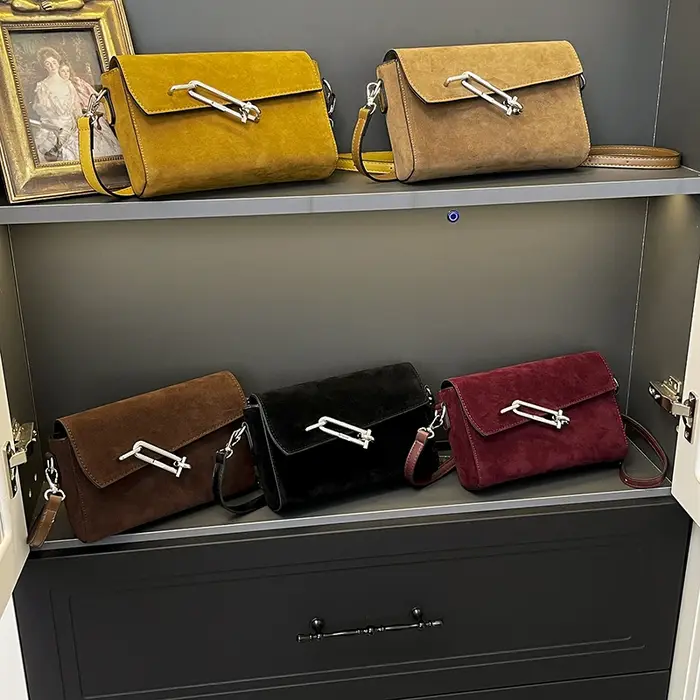 Sac à bandoulière Vintage en cuir suédé pour femmes