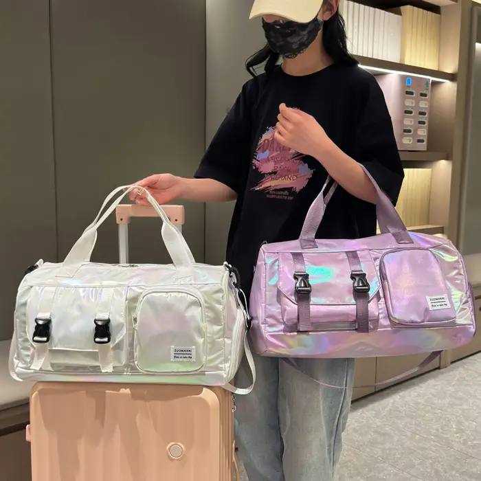 Sac polochon de voyage en nylon pour femmes de grande capacité