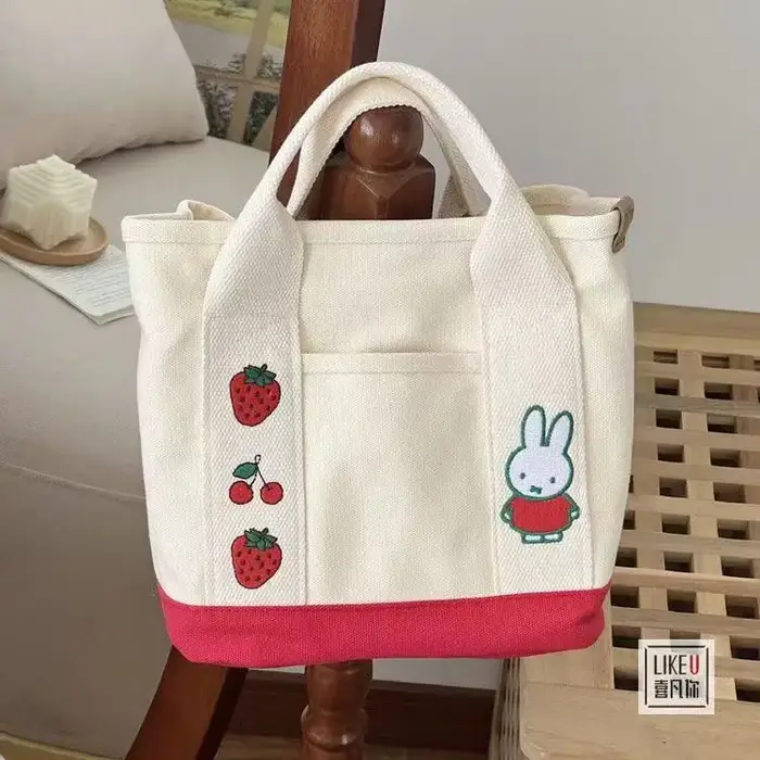 Sac en toile brodé, sac à main pour maman
