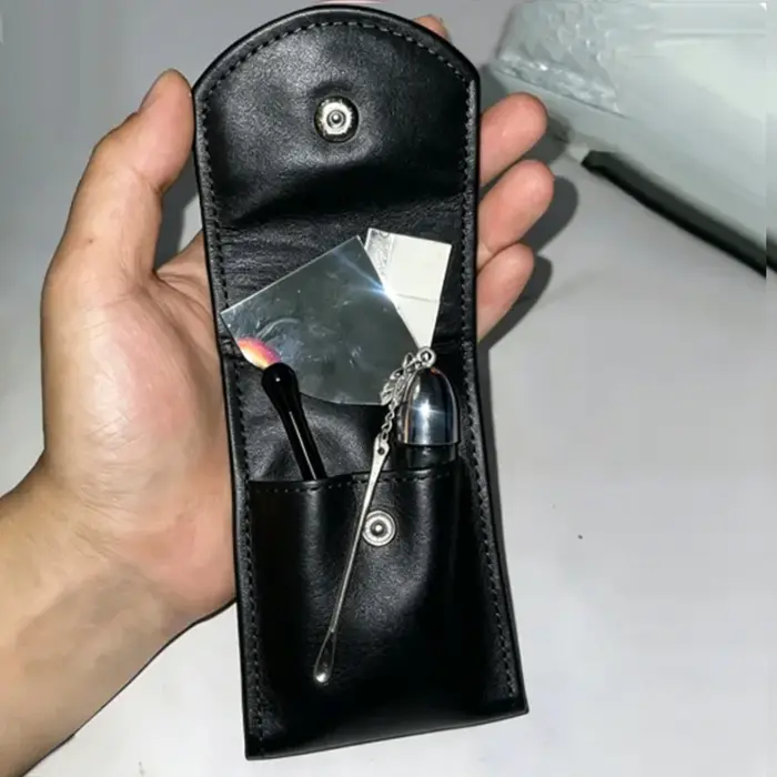 Pochette de luxe violette en cuir PU, Portable de voyage avec lame de coupe, accessoires pour fumer,