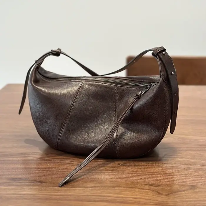 Sac à main pour femme Johnature 2026 en cuir véritable, décontracté, couleur unie, polyvalent, sacoc