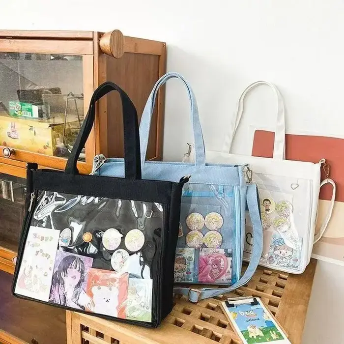 Italife violet Ita sac grand avec insérer femmes Lolita bandoulière Kawaii sac clair cartable pour adolescente Itabag épaule H210