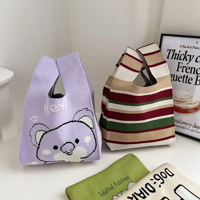 Sac à main rétro à rayures pour femmes