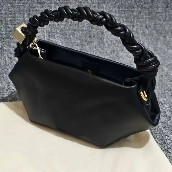 Mini Sac à Main Hexagonal Tressé en Cuir pour Femme
