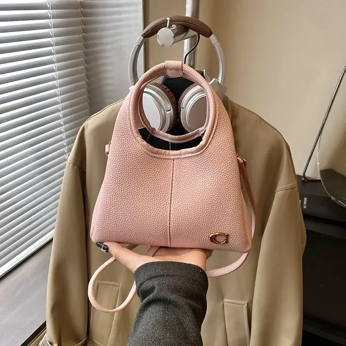Sac à main marron café en similicuir suédé pour femme