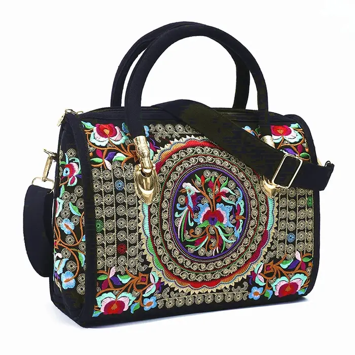 Sac à main rétro brodé bohème pour femmes, sac à bandoulière fait à la main, fourre-tout de Shopping