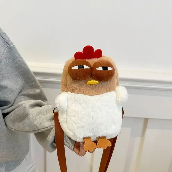 Sac à bandoulière unique et amusant en forme de poulet Gugu