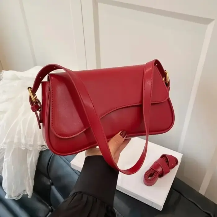 Sac à bandoulière rétro pour femmes, sac fourre-tout élégant en PU, petit sac carré, sac sous le bra