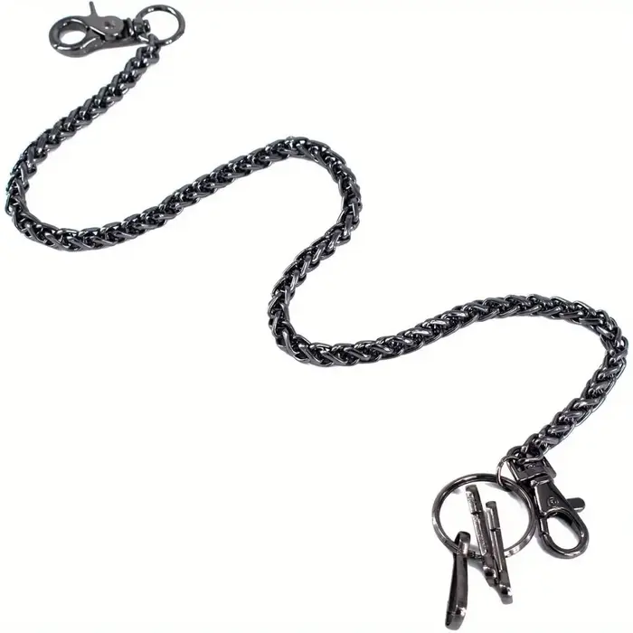 Porte-clés de poche en chaîne de portefeuille en métal avec fermoirs à homard, chaîne de jean pour c