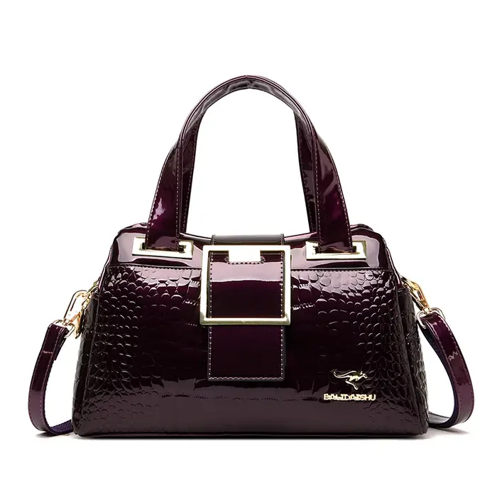 Sac à bandoulière en cuir motif crocodile pour femme