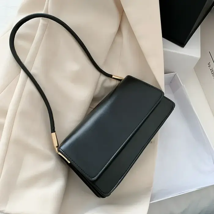 Sac à bandoulière en cuir PU pour femmes, sac à main sous les aisselles, petit sac carré décontracté