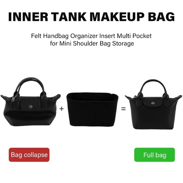 Organisateur rangement en feutre, insert pour à main, rangement poche pratique