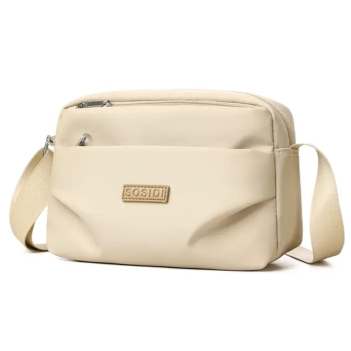 Sac à dos de bureau pour femme de grande capacité - sac en tissu nylon imperméable - sac à bandoulière simple multi-compartiments à la mode - tendance
