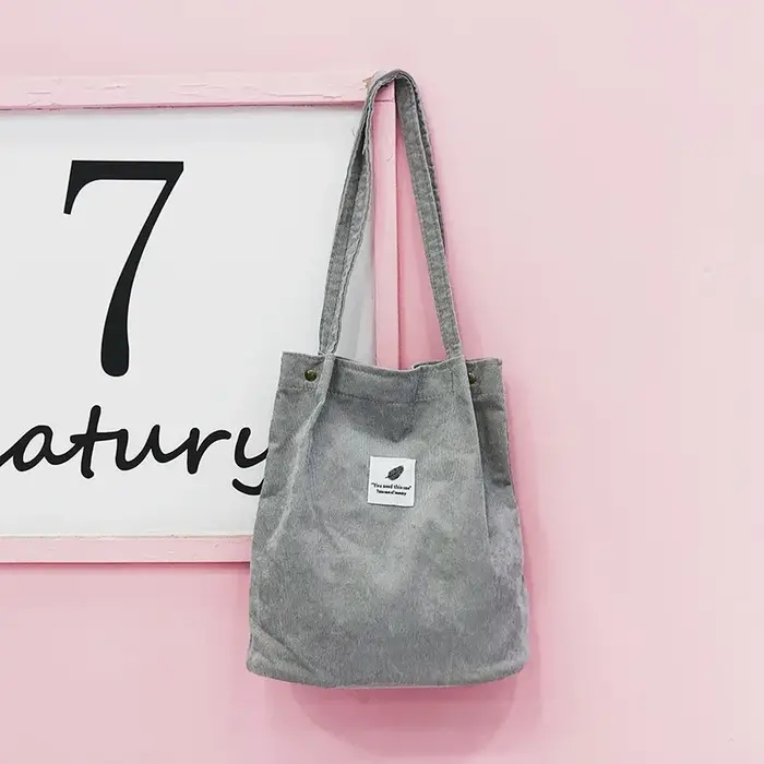 Sac à Main en Velours Côtelé pour Femme
