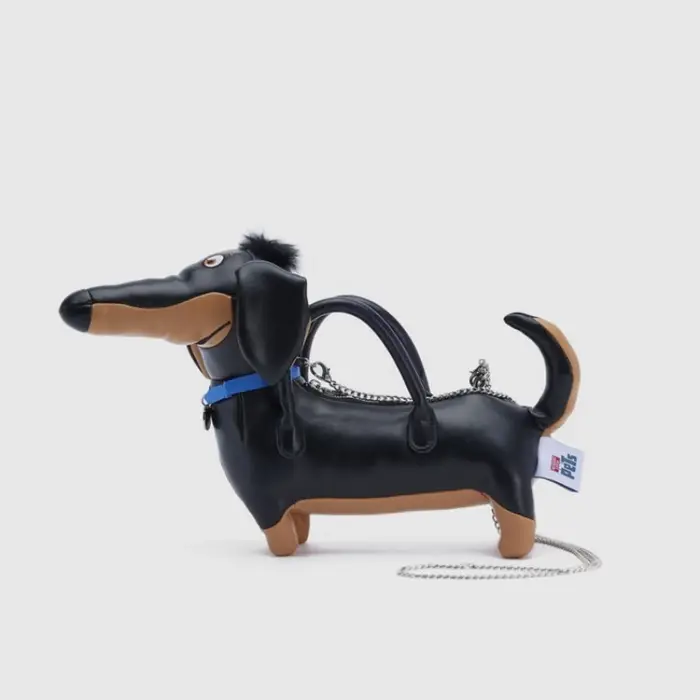 JOCross-Sacs à main en forme de chien de teckel de dessin animé pour femmes