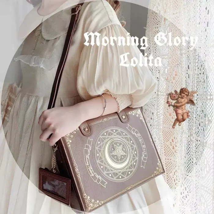 Lune livre magique Lolita sac étudiants diagonale croix Double sacs à bandoulière fille sac à dos en cuir rabat sac cartable femmes sac à main