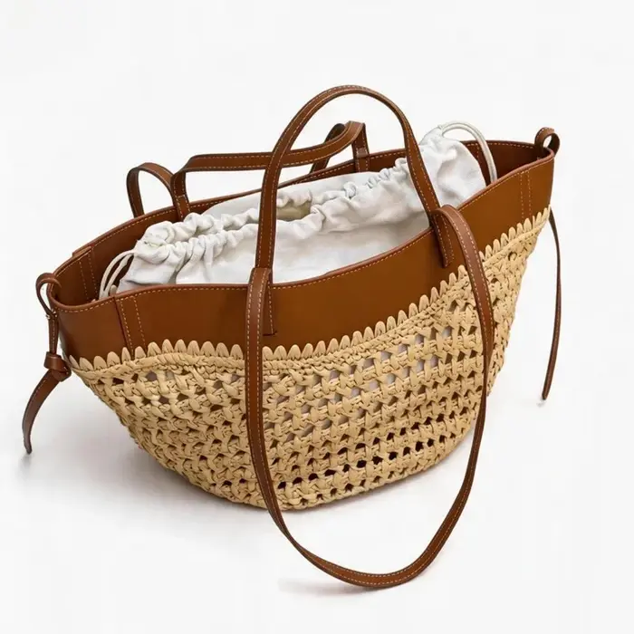 SHELKSBAG Sac fourre-tout en paille tressée tendance pour femme, nouveau style 2026, sacs à bandouli
