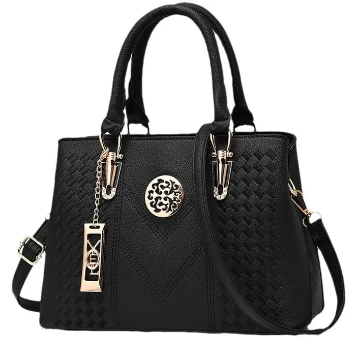Sac fourre-tout en simili cuir gaufré à points en V pour femme