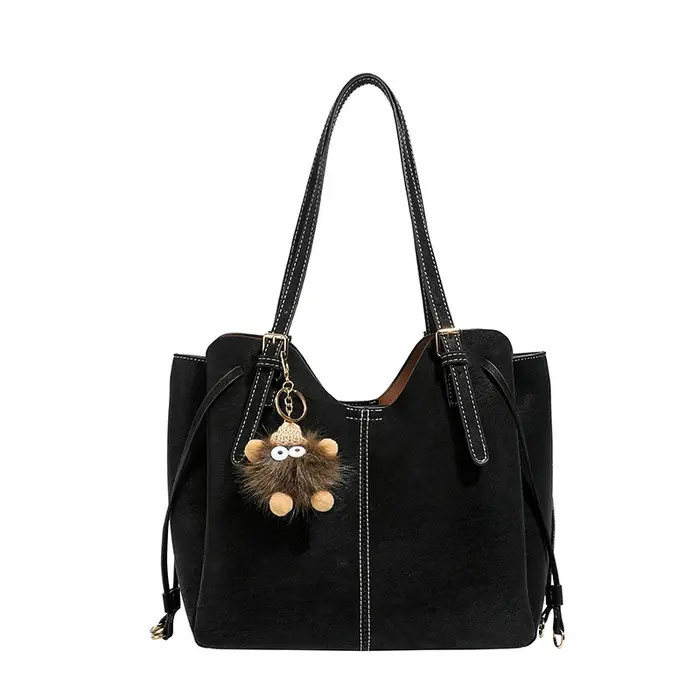 Sac fourre-tout en daim volumineux pour femme