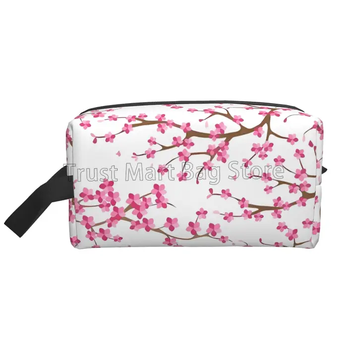 Sacs à cosmétiques japonais Sakura imprimés fleurs de cerisier pour femmes, pochette de toilette de