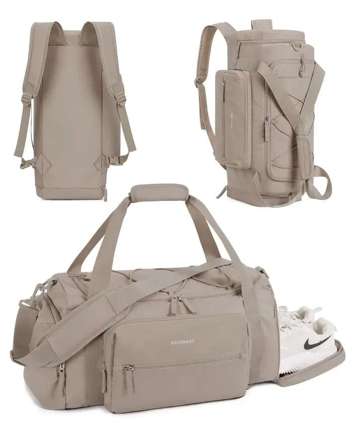 BAGSMART-Sac de sport léger avec compartiment à chaussures pour femme, sacs de sport étanches, bagage à main de voyage, rangement, 30L, 4 en 1