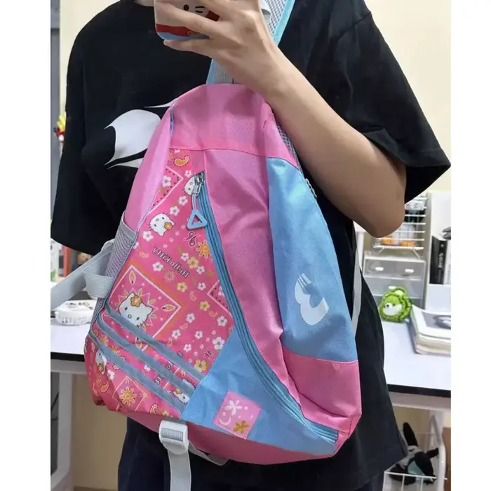 Y2K – sac à dos rose mignon, sac à bandoulière simple, Vintage, impression de remake, sac avec nœud