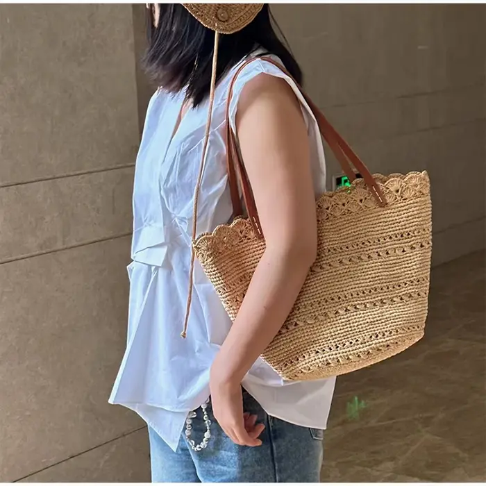 Sac fourre-tout élégant en dentelle française pour femme