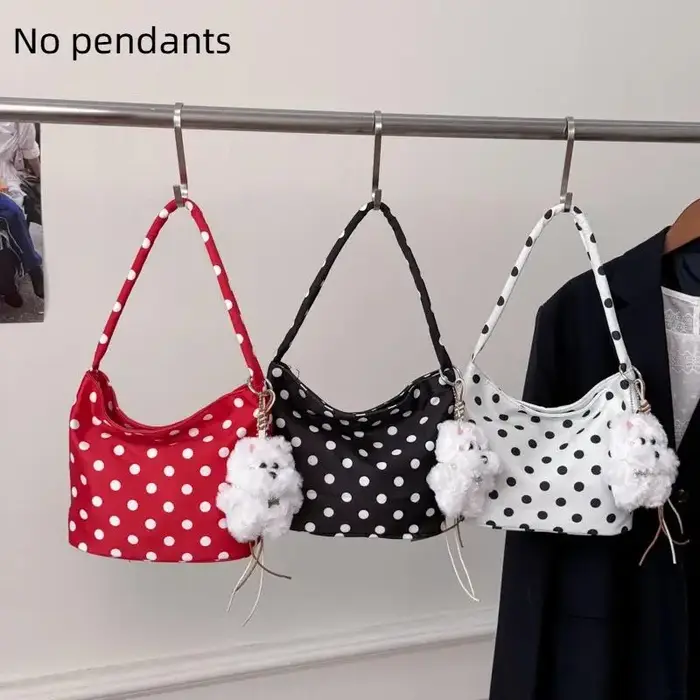 Sac fourre-tout à pois en tissu Oxford