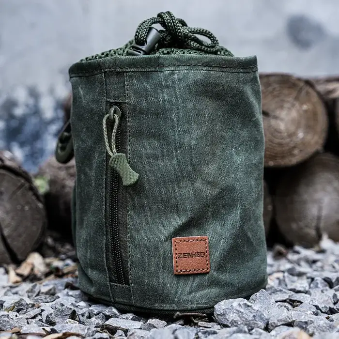 Pochette vintage multifonction en toile cirée pour le camping en plein air