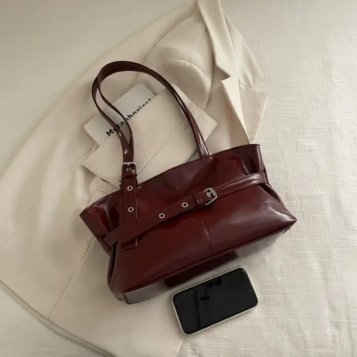 Sac à bandoulière fourre-tout minimaliste rétro pour femmes
