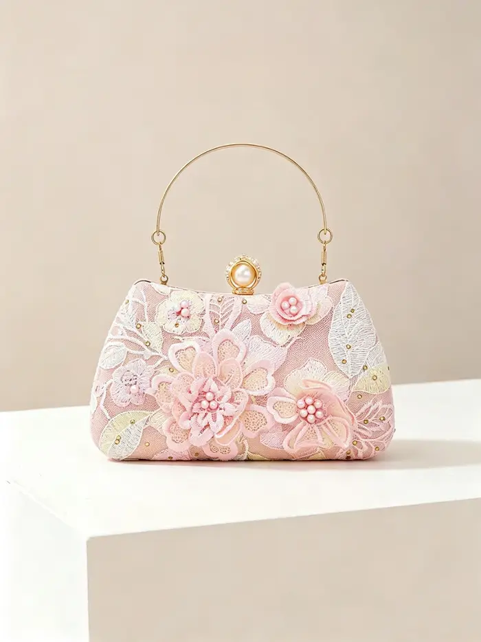 Pochette de soirée de luxe perlée pour femme