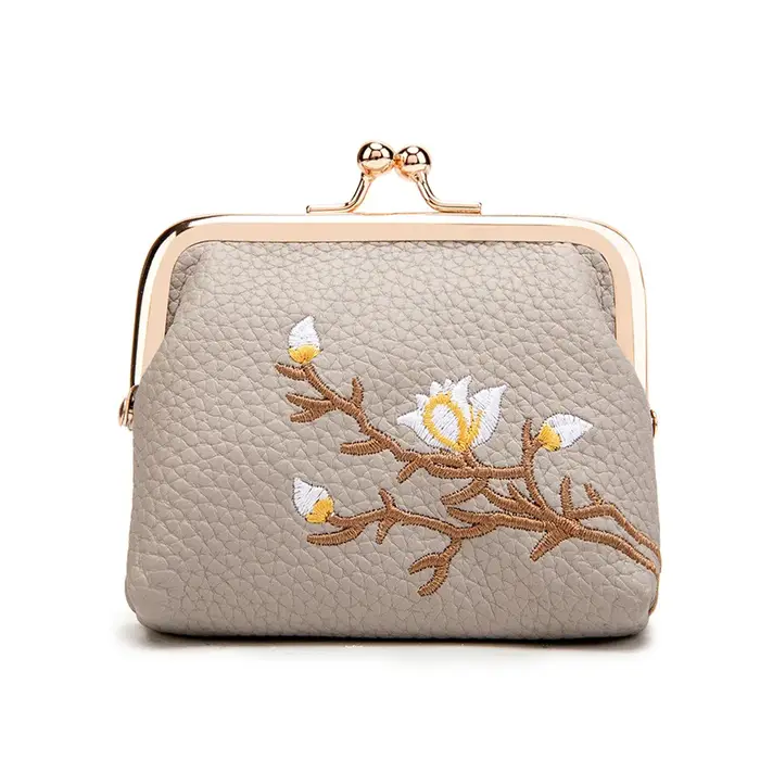 Pochette vintage à fermoir Kiss Lock, mini porte-cartes vintage, sac à main texturé, portefeuille mu