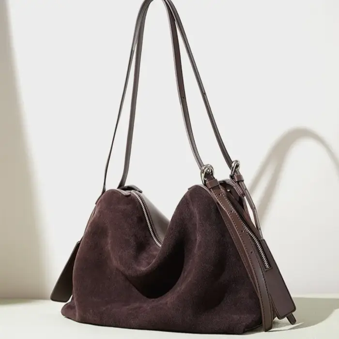 Sac fourre-tout vintage en cuir véritable grande capacité pour femme