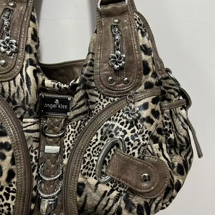 Sac à main polyvalent pour femme, sac à bandoulière léopard, sac à poignée supérieure, sacoche tenda