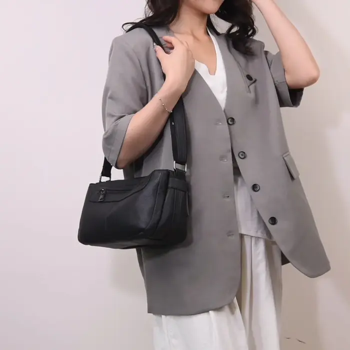 Sac à bandoulière en cuir véritable pour femmes