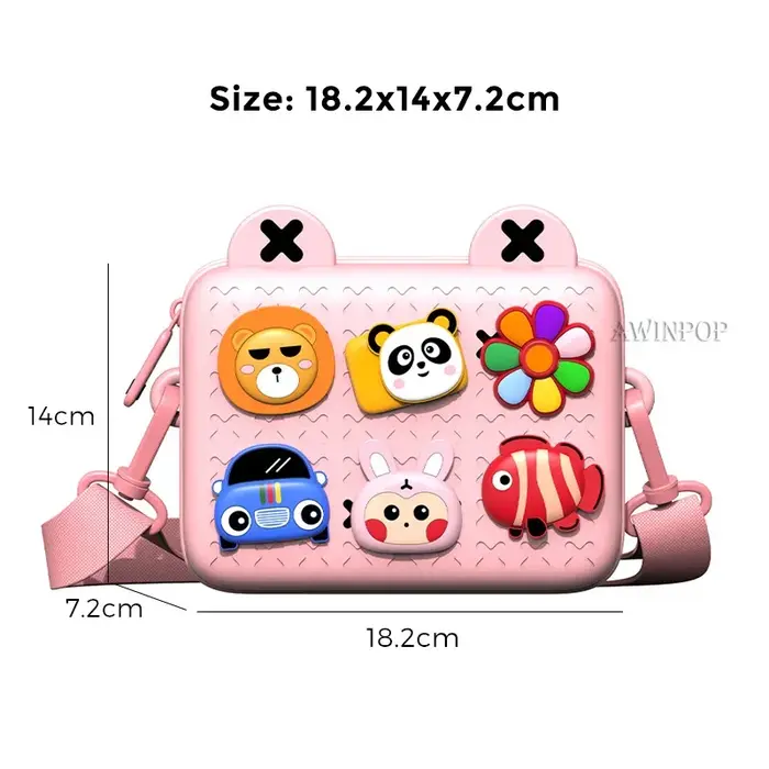Mini sac à main de créateur de luxe pour filles, petit fourre-tout, sac à bandoulière rose doux, car