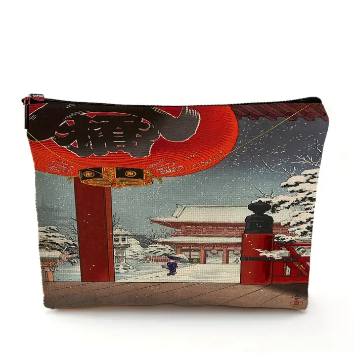 Paysage de Tokyo japon Art sac cosmétique Double impression fille sacs de maquillage mariage dame sac à main femmes portefeuille enfants pochette de rangement